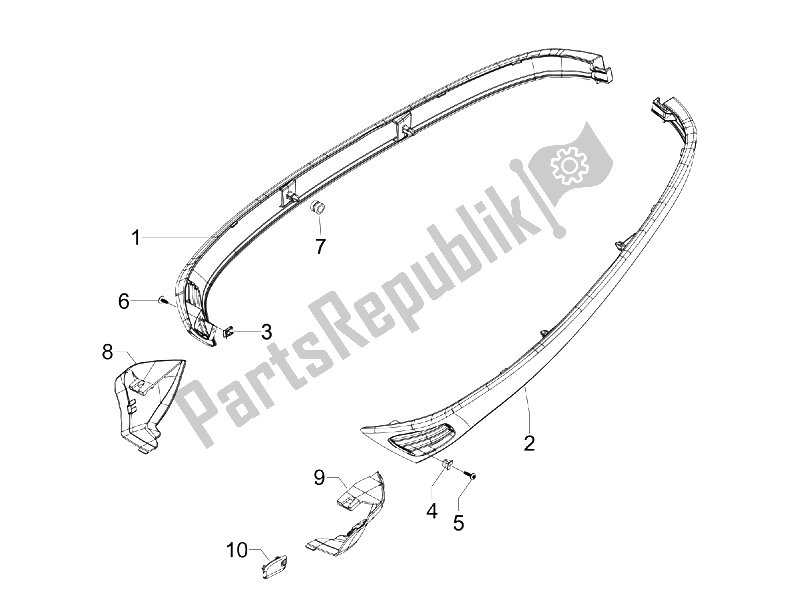 Toutes les pièces pour le Couvercle Latéral - Spoiler du Vespa S 150 4T 2V IE E3 College 2009