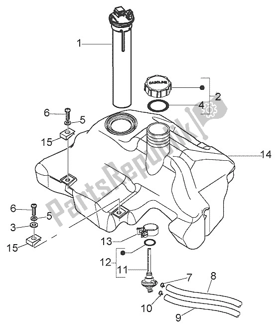 Todas las partes para Depósito De Combustible de Vespa LX 50 2T 2005
