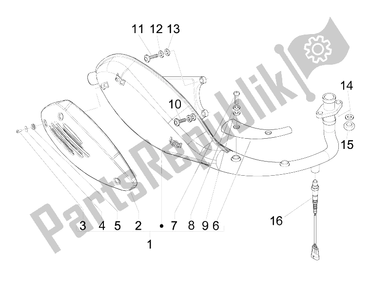 All parts for the Silencer of the Vespa S 125 4T E3 2007
