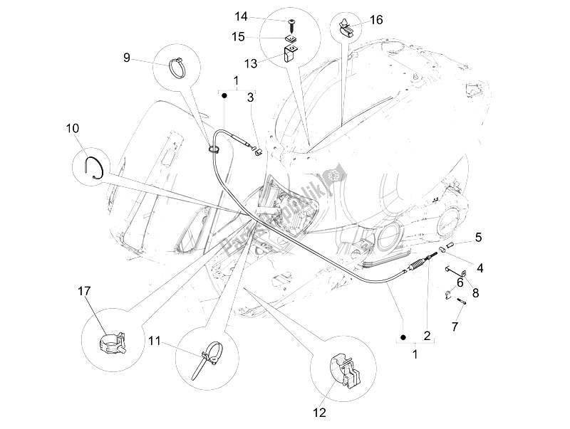 All parts for the Transmissions of the Vespa 150 4T 3V IE Primavera 2014