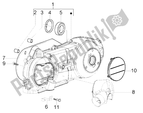 All parts for the Crankcase Cooling of the Vespa LX 150 2005