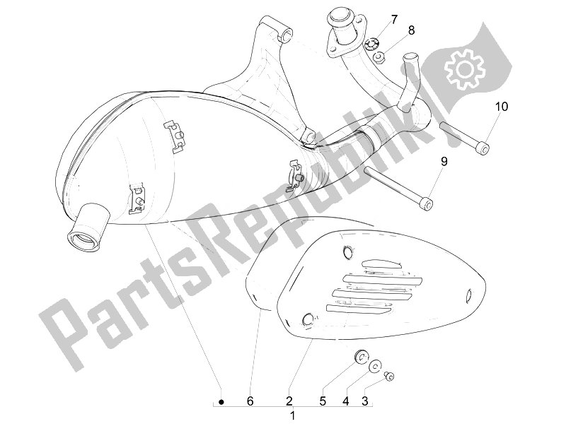 Toutes les pièces pour le Silencieux du Vespa Vespa Primavera 50 2T EU Asia 2014