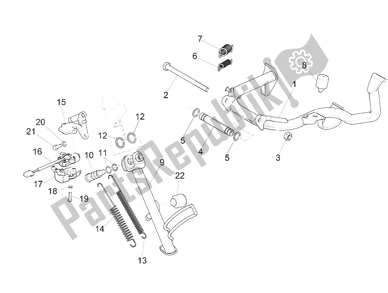 All parts for the Stand/s of the Vespa Vespa GTS 300 IE ABS E4 EU 2016