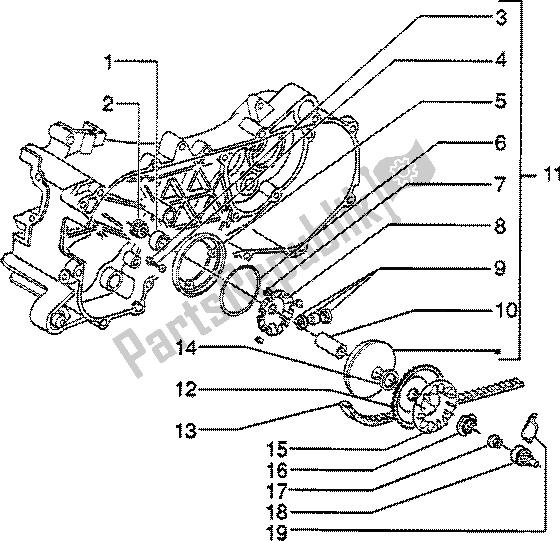 Toutes les pièces pour le Poulie Menée (2) du Vespa ET2 50 1997