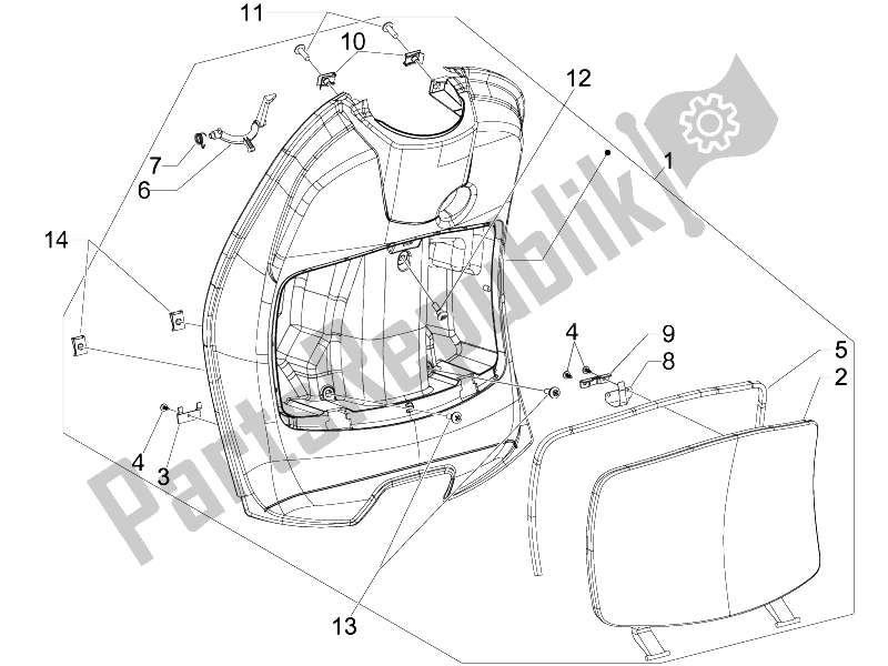 Toutes les pièces pour le Boîte à Gants Avant - Panneau De Protection Des Genoux du Vespa LXV 50 2T 2006