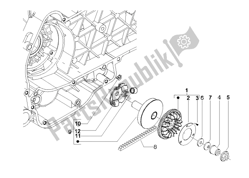 Wszystkie części do Ko? O Pasowe Nap? Dowe Vespa LX 125 4T E3 2009