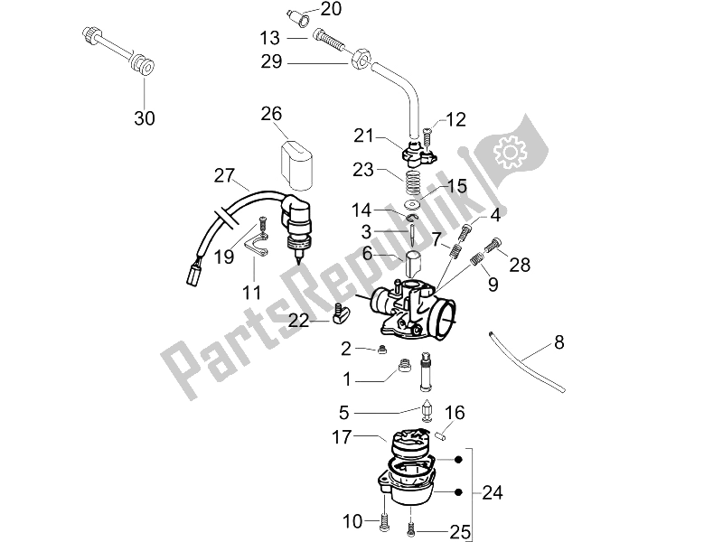 Tutte le parti per il Componenti Del Carburatore del Vespa LXV 50 2T 2006