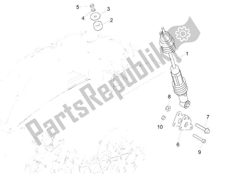 Toutes les pièces pour le Suspension Arrière - Amortisseur / S du Vespa 150 4T 3V IE Primavera China 2015