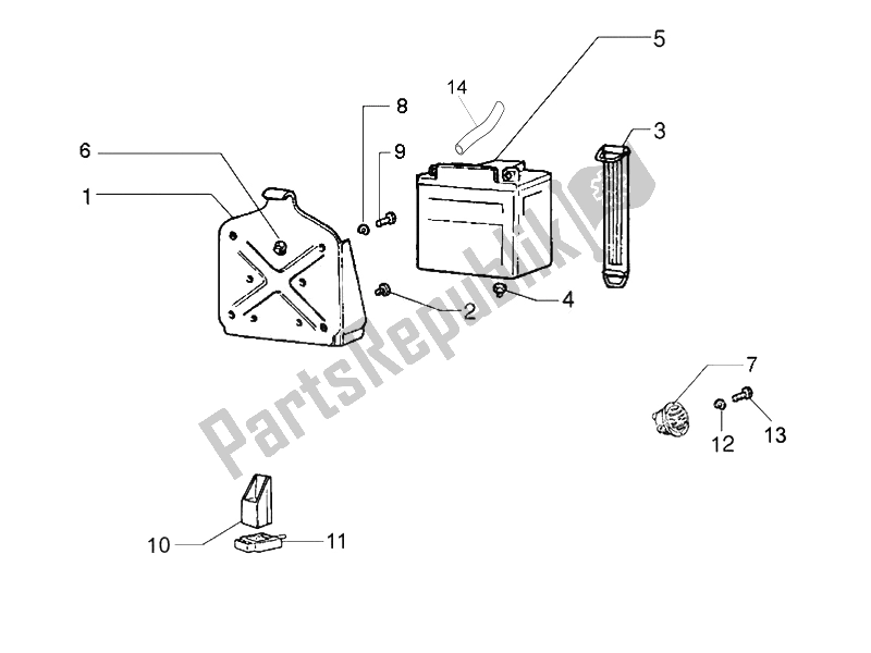 Tutte le parti per il Interruttori Del Telecomando - Batteria - Avvisatore Acustico del Vespa PX 150 2011