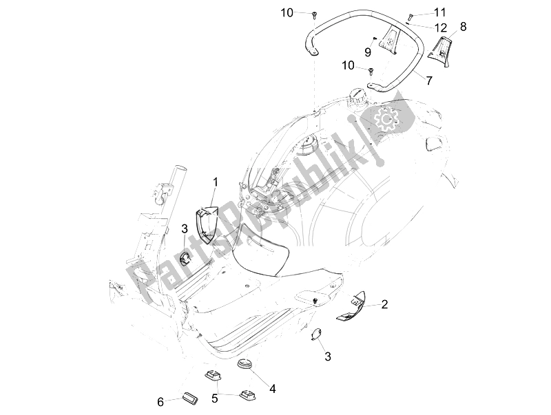 Todas las partes para Cubierta Lateral - Alerón de Vespa 150 4T 3V IE Primavera Vietnam 2014