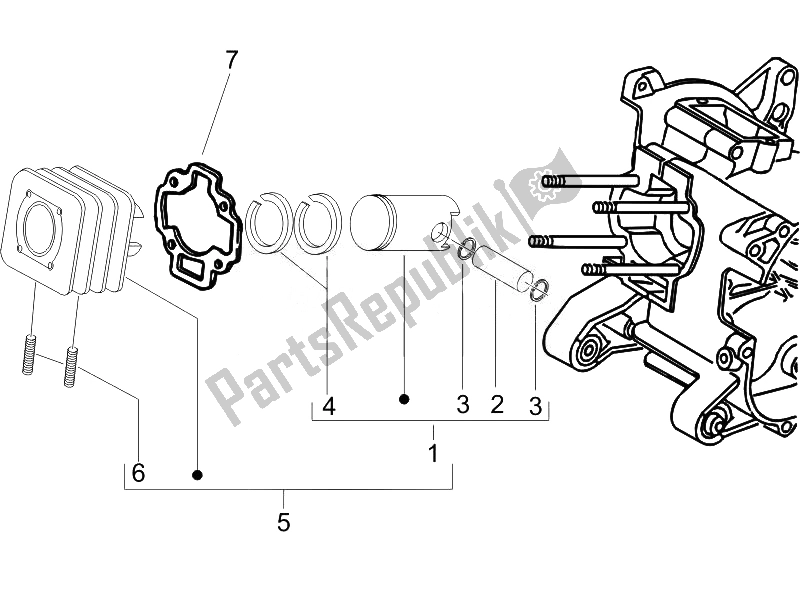 Tutte le parti per il Unità Perno Cilindro Pistone-polso del Vespa Vespa Sprint 50 2T EU 2014