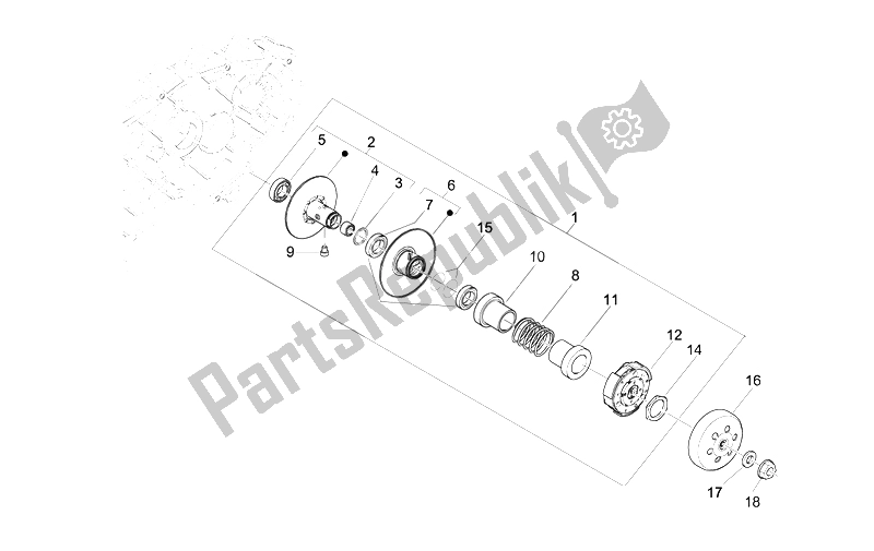 Toutes les pièces pour le Poulie Menée du Vespa LX 150 4T IE E3 2009