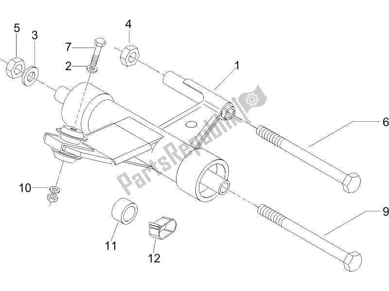 All parts for the Swinging Arm of the Vespa LX 150 4T 2006