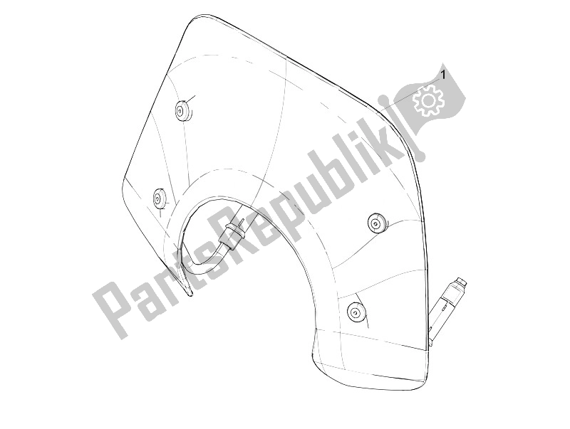 Todas las partes para Parabrisas - Vidrio de Vespa Vespa Primavera 150 4T 3V Iget E4 ABS USA Canada 2016