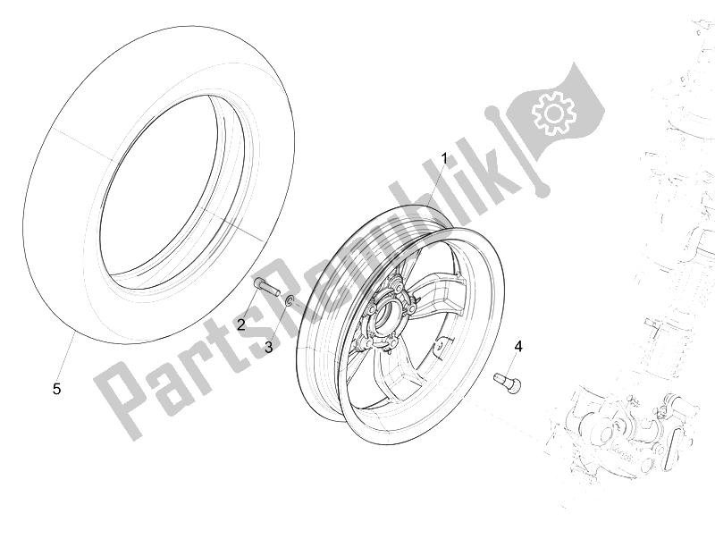 Todas las partes para Rueda Delantera de Vespa Vespa 125 4T 3V IE Primavera EU 2014