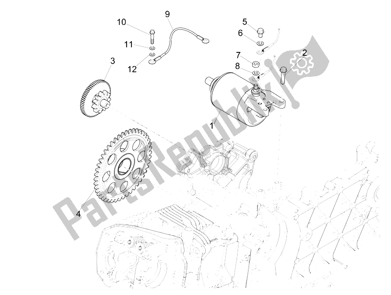 Todas las partes para Stater - Arranque Eléctrico de Vespa Vespa GTS 125 4T 3V IE Super Asia 2014