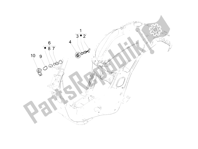 Toutes les pièces pour le Serrures du Vespa 50 4T 2V 52 KMH B NL 2014