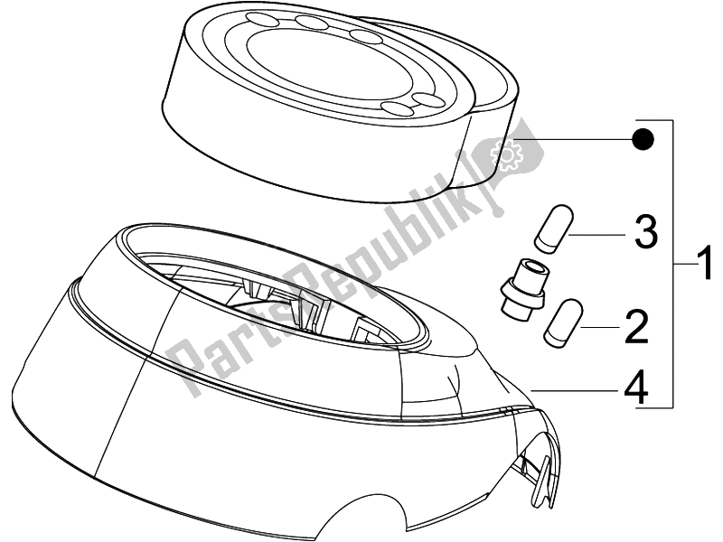 All parts for the Meter Combination-dashbord of the Vespa LXV 150 4T USA 2009