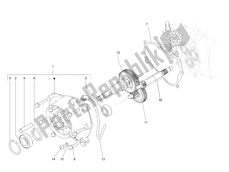 Tutte le parti per il Unità Di Riduzione del Vespa LXV 125 4T IE E3 2010