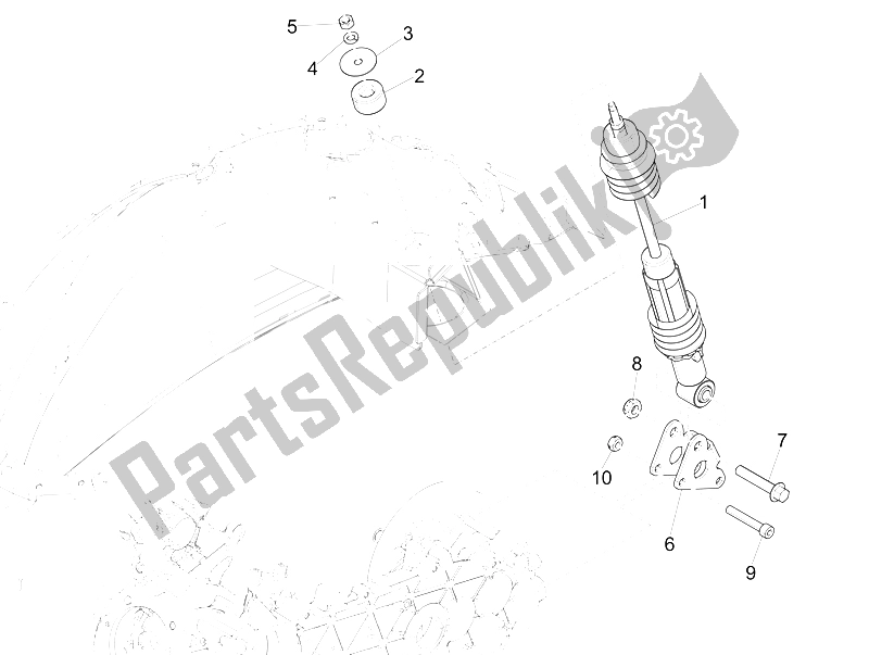 All parts for the Rear Suspension - Shock Absorber/s of the Vespa 150 Sprint 4T 3V IE 2015