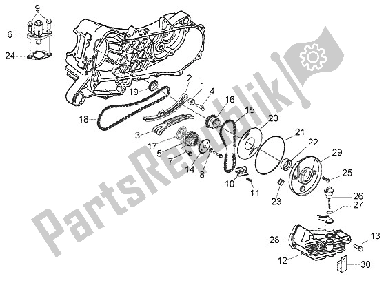 Toutes les pièces pour le Pompe à Huile-carter D'huile du Vespa LX 50 4T 2005