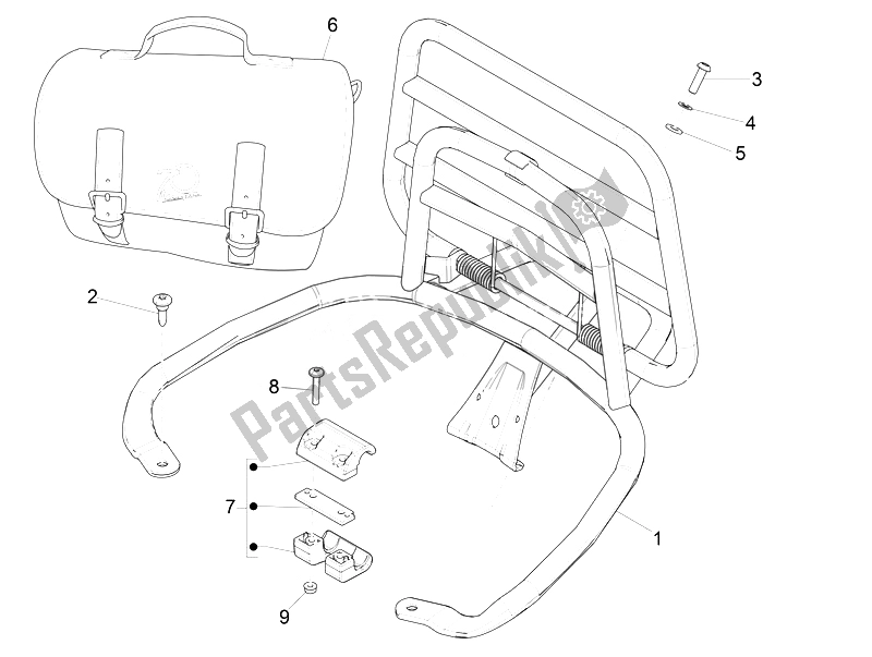 Toutes les pièces pour le Porte-bagages Arrière du Vespa Vespa 125 4T 3V IE Primavera EU 2014