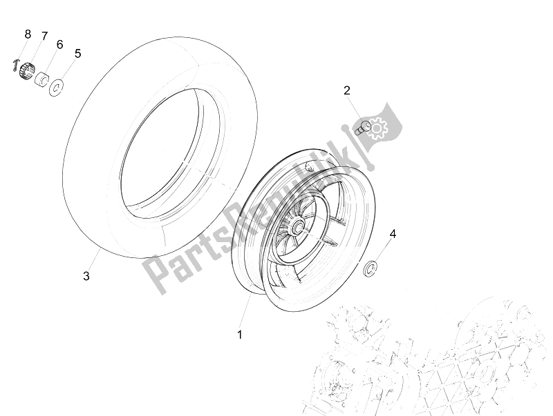 Toutes les pièces pour le Roue Arrière du Vespa 150 4T 3V IE Primavera China 2015