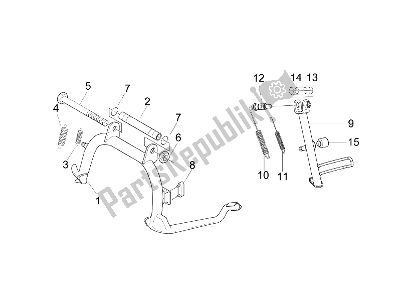 Todas las partes para Soporte / S de Vespa Granturismo 125 L Potenziato 2005