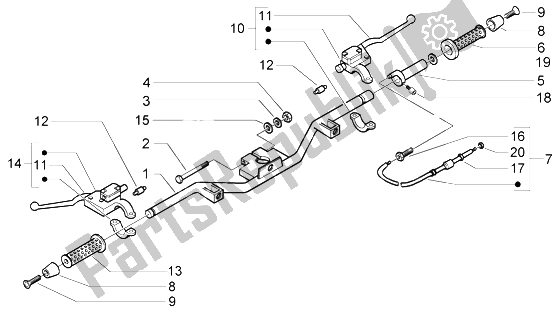 Tutte le parti per il Manubrio del Vespa Granturismo 125 L 2003