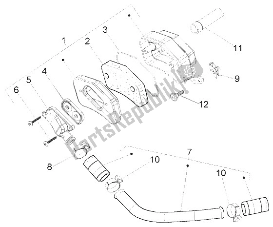 Toutes les pièces pour le Boîte à Air Secondaire du Vespa LX 50 2T 2005