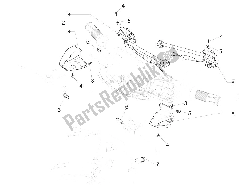 All parts for the Selectors - Switches - Buttons of the Vespa Vespa 150 Sprint Iget 4T3V IE Asia 2016