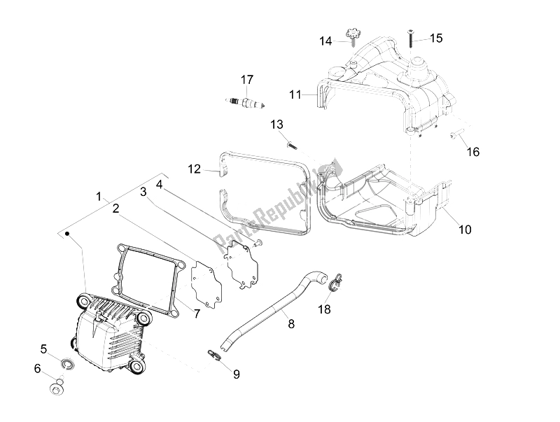 Toutes les pièces pour le Le Couvre-culasse du Vespa 50 4T 2V 52 KMH B NL 2014