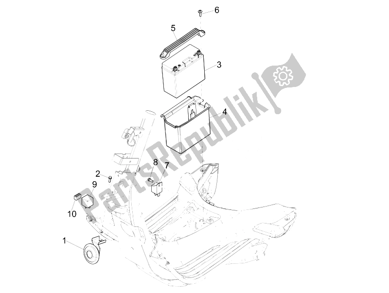 Toutes les pièces pour le Télécommandes - Batterie - Klaxon du Vespa Vespa Sprint 50 4T 4V EU 2014