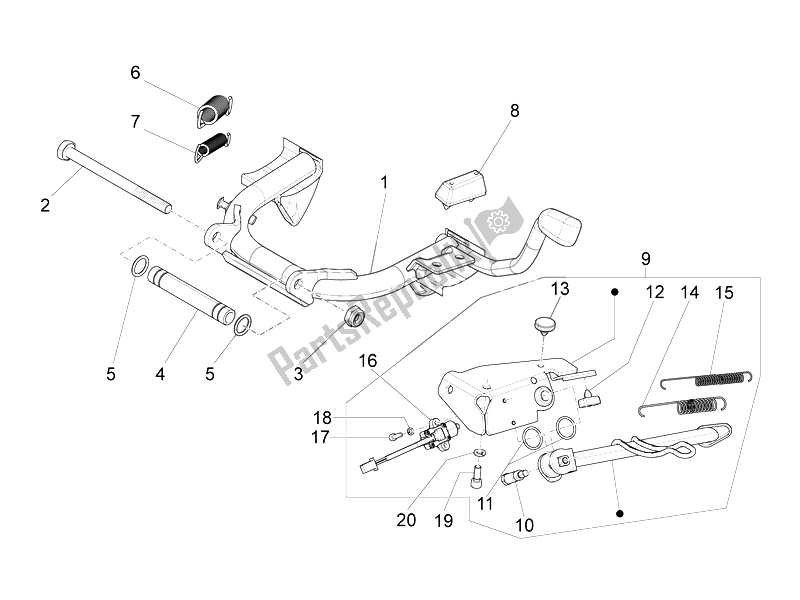 Todas as partes de Suporte / S do Vespa LT 150 4T 3V IE 2014