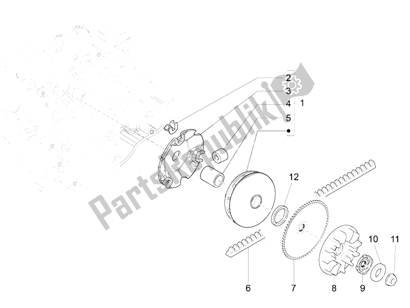 Todas las partes para Polea Motriz de Vespa Sprint 50 4T 4V Emea 2014