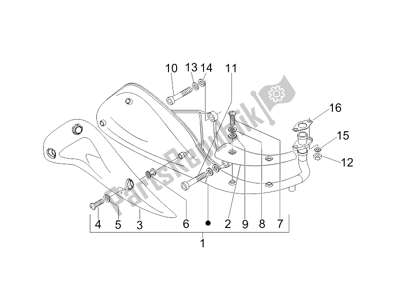 Toutes les pièces pour le Silencieux du Vespa LX 150 4T USA 2006