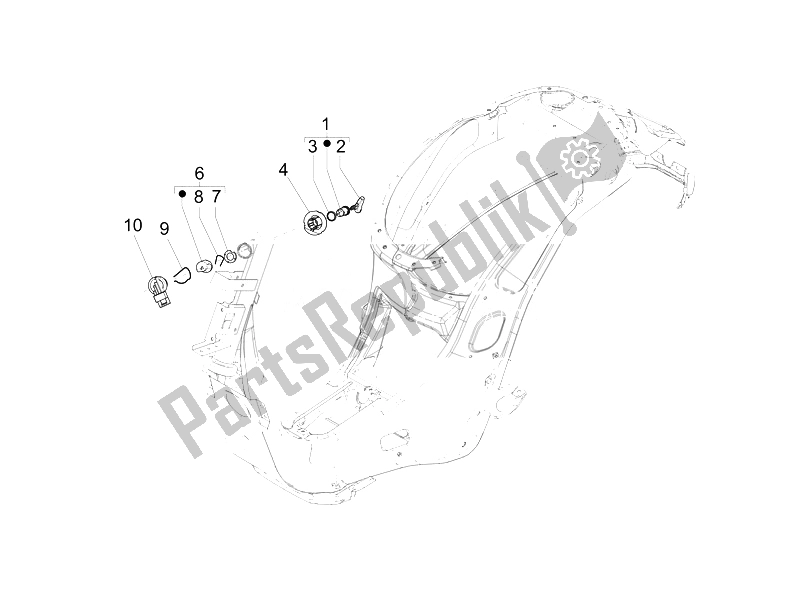 All parts for the Locks of the Vespa Vespa Sprint 50 4T 4V USA Canada 2014