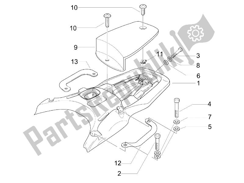 Toutes les pièces pour le Porte-bagages Arrière du Vespa Granturismo 125 L E3 2006