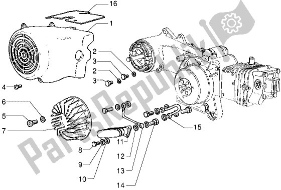 Tutte le parti per il Cappa Di Raffreddamento - Radiatore Dell'olio del Vespa ET4 125 1996