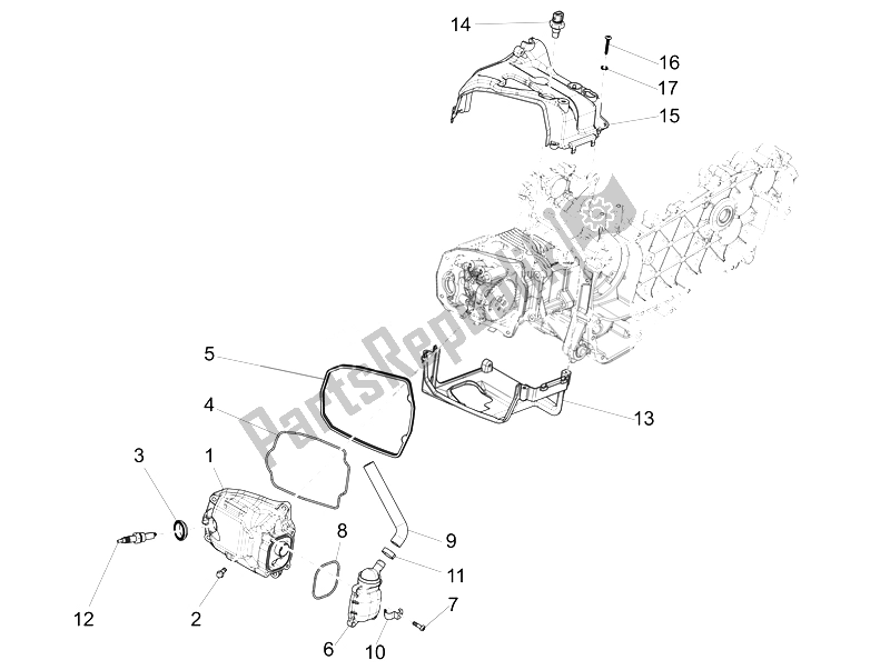 Tutte le parti per il Coperchio Della Testata del Vespa LT 150 4T 3V IE 2014