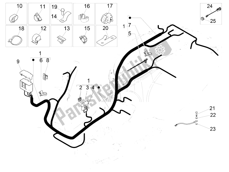Toutes les pièces pour le Faisceau De Câbles Principal du Vespa Vespa Primavera 50 4T 2V 25 KMH EU 2014