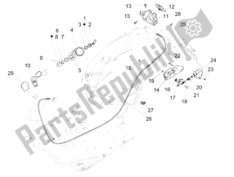 Toutes les pièces pour le Serrures du Vespa GTS 300 IE 2012