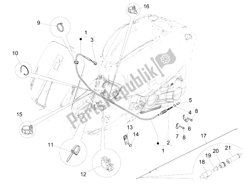 All parts for the Transmissions of the Vespa Sprint 50 2T2V 2014
