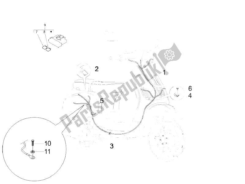 Toutes les pièces pour le Faisceau De Câbles Principal du Vespa S 150 4T Vietnam 2009