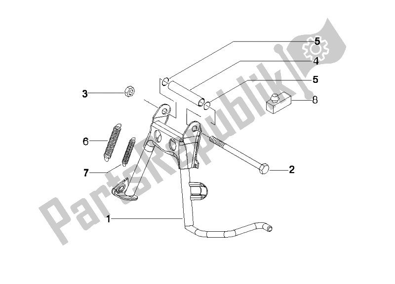 All parts for the Stand/s of the Vespa LX 150 4T E3 2009