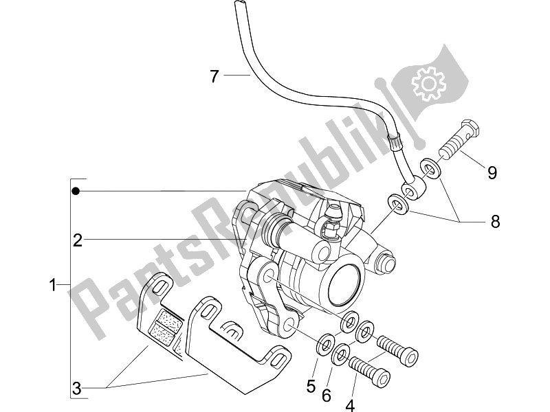 All parts for the Brakes Pipes - Calipers of the Vespa LX 50 4T 2V 25 KMH NL 2010