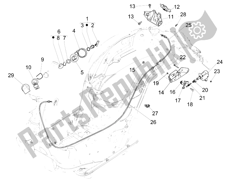 Todas las partes para Cerraduras de Vespa Vespa GTS 125 4T 3V IE Super Asia 2014