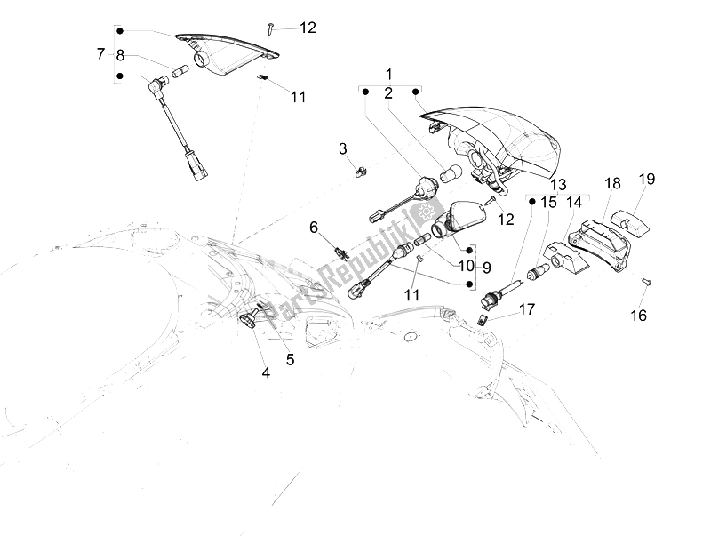 Toutes les pièces pour le Fa??? P? S? - Fa? Du Vespa Sprint 125 4T 3V IE 2014