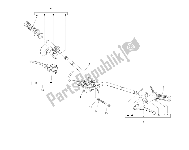 Toutes les pièces pour le Guidon - Master Cil. Du Vespa LXV 50 4T 25 KMH 2012