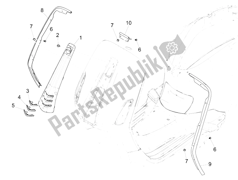 Todas las partes para Escudo Delantero de Vespa 150 Sprint 4T 3V IE China 2015